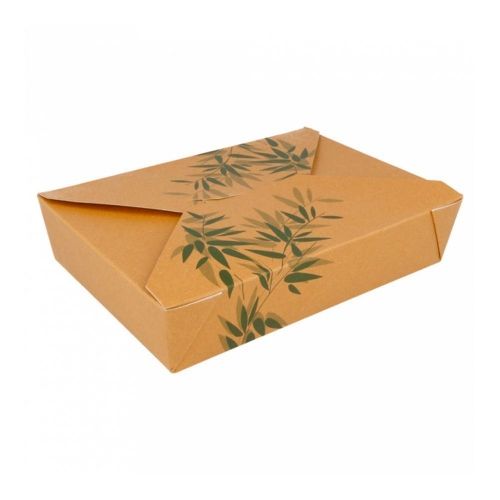 картинка Ланч-бокс картонный "FEEL GREEN" 19,7x14x4,6см, СВЧ, 50шт/уп 