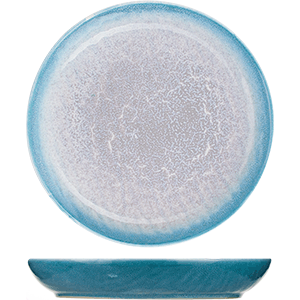 картинка Тарелка глубокая D=24см фарфор бирюз.,белый «Нептун» 
