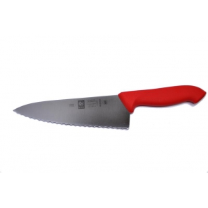 картинка Нож поварской 200/330 мм. "Шеф" красный с волн. кромкой HoReCa 