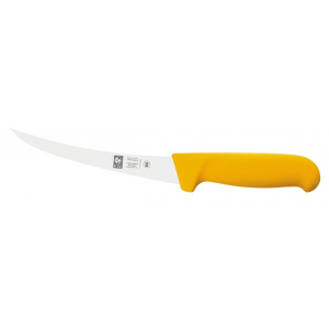 картинка Нож обвалочный 150/290 мм. изогнутый (жесткое лезвие) желтый Poly Icel 
