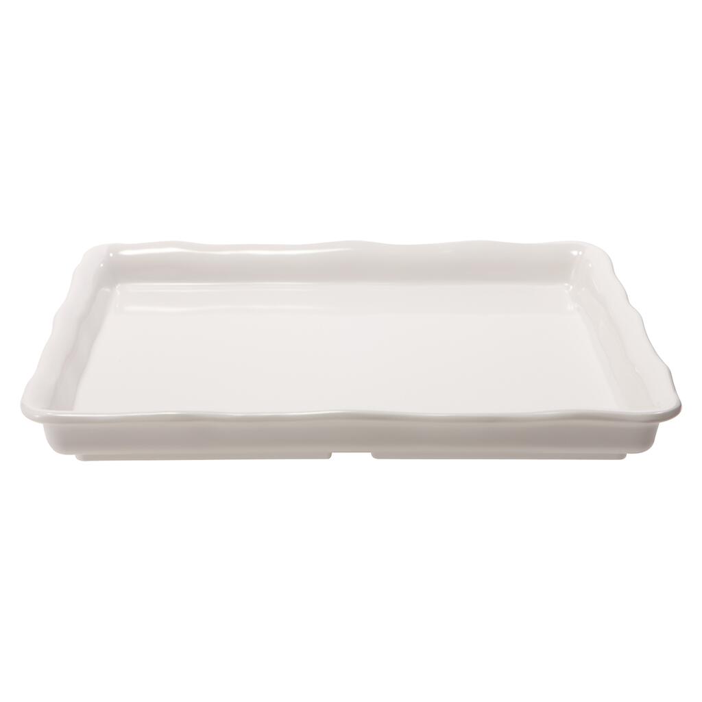 картинка Блюдо 35*30*4,5 см прямоуг. с бортом White пластик меламин 