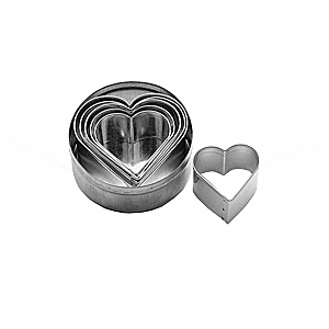 картинка Набор кондит.форм D=95,H=32мм «Сердце» [6шт] сталь нерж. металлич. 