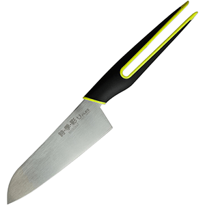 картинка Нож «Сантоку» L=14,5см. сталь нерж.,полипроп.металлич.,зелен. 