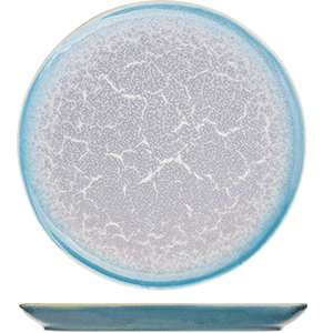 картинка Тарелка мелкая D=25см фарфор бирюз.,белый «Нептун» 