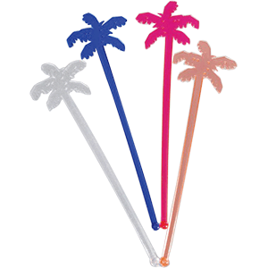 картинка Мешалка «Пальма» L=17.8см разноцветн.[100шт] полистирол 