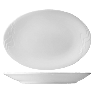 картинка Блюдо овальное H=3.5,L=32,B=28см.«Мелодия» фарфор белый 