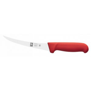 картинка Нож обвалочный 150/290 мм. изогнутый (полугибкое лезвие) красный Poly Icel 