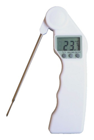 картинка Термометр-зонд электр. цифровой ( -50° C +300° C) цена дел-я 1°C бел, (дл. зонда 12 см) Tellier 