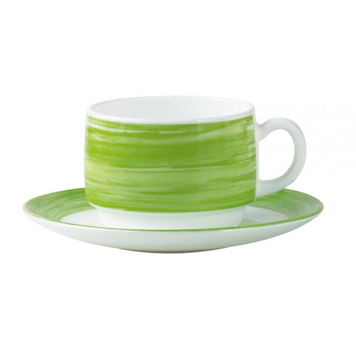 картинка Чашка 190 мл. чайная зеленый край Браш 