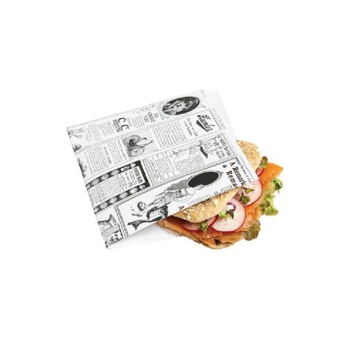 картинка Конвертик для еды "Газета", жиростойкий пергамент 35г/см2 16x16,5см 500шт/уп  Garcia D. 