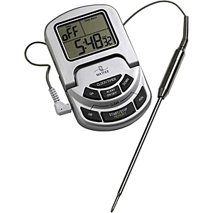 картинка Термометр с сигналом (0С+300С) H=12.5,L=27,B=7.5см пластик серый 