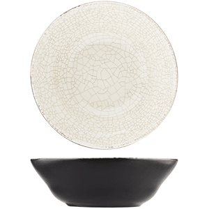 картинка Тарелка глубокая без полей D=16,H=4см «День и ночь» керамика белый,черный 