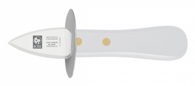картинка Нож для устриц и колки льда 50/155 мм. с ограничителем, ручка белая Icel 