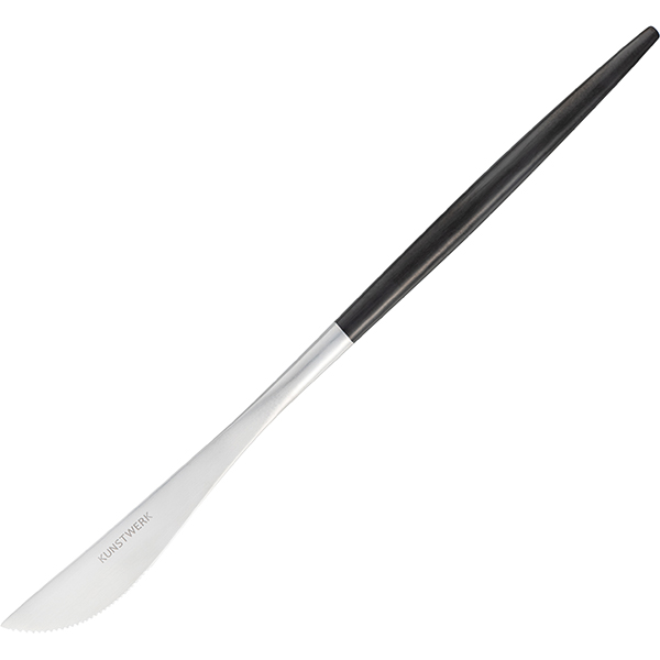 картинка Нож столовый L=223,B=15мм.«Стил Блэк Сильвер Мэтт»сталь нерж.серебрист.,черный 