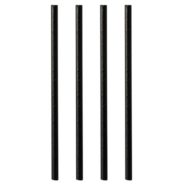 картинка Трубочки без сгиба D=8,L=210мм.[100шт] бумага,черный 