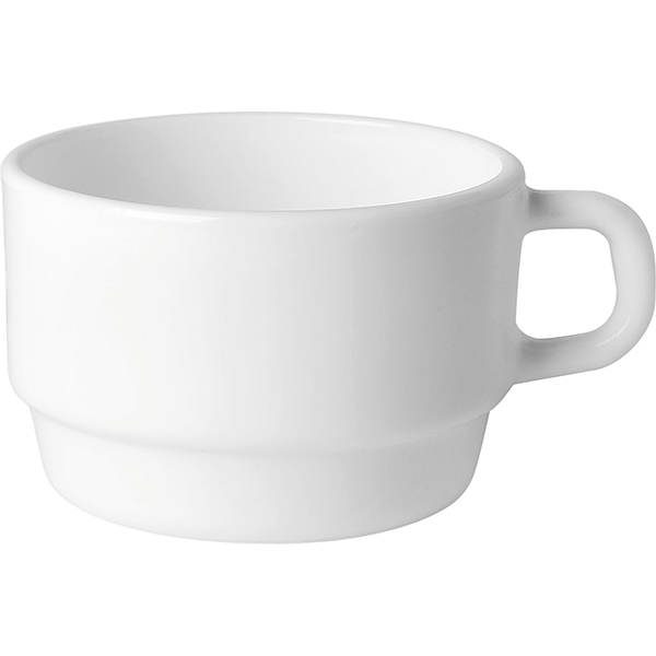 картинка Чашка чайная 280мл.D=90,H=64,5,L=117мм.«Кейрвейр» стекло белый 