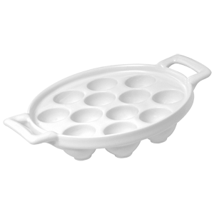 картинка Блюдо для улиток на 12шт. H=43,L=215,B=160мм белый «Бель Кузин» фарфор 