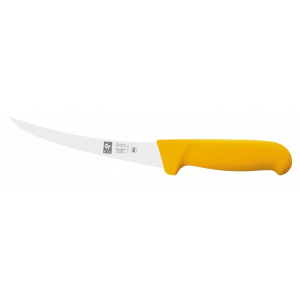 картинка Нож обвалочный 150/290 мм. изогнутый (полугибкое лезвие) желтый  Poly Icel 