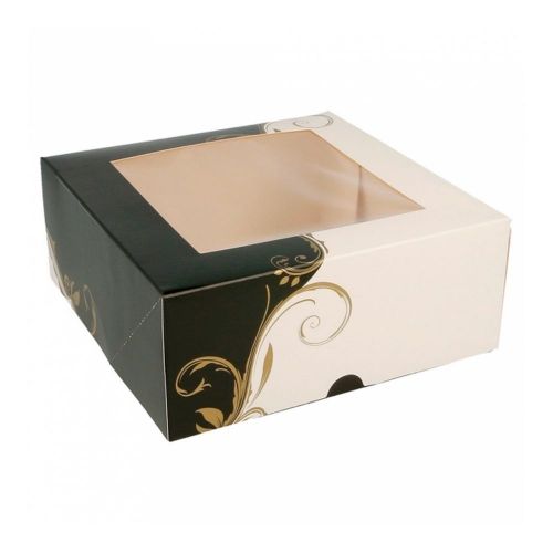 картинка Коробка для торта  с окном 275 г/см2,  18x18x7.5 CM картон, белая - 1 шт  Garcia D. 