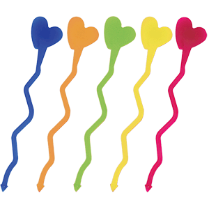 картинка Мешалка «Сердечки» L=17.6см разноцветн.[100шт] полистирол 