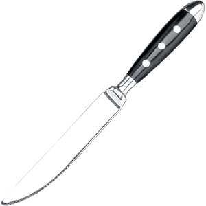 картинка Нож для стейка «Дориа» сталь нерж. L=25/11,B=1см металлич.,черный 